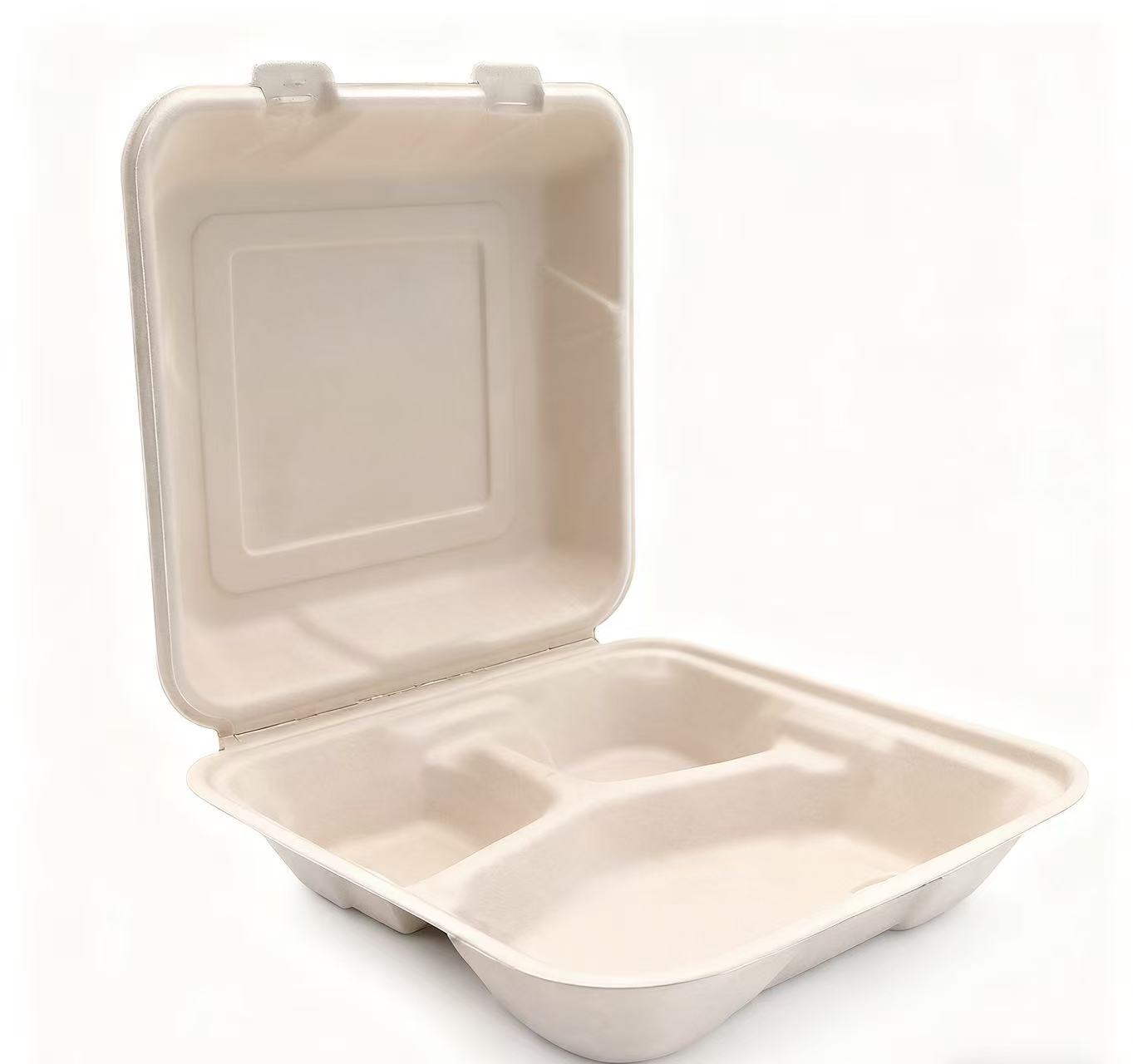 Biodegradable flip-top lunch box